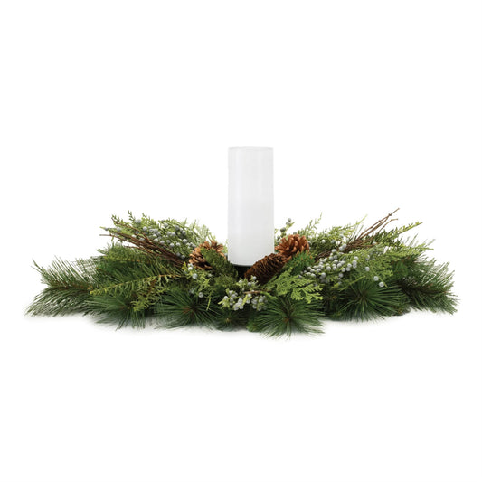 Melrose International Mixed Pine Juniper Candle Holder 28"L