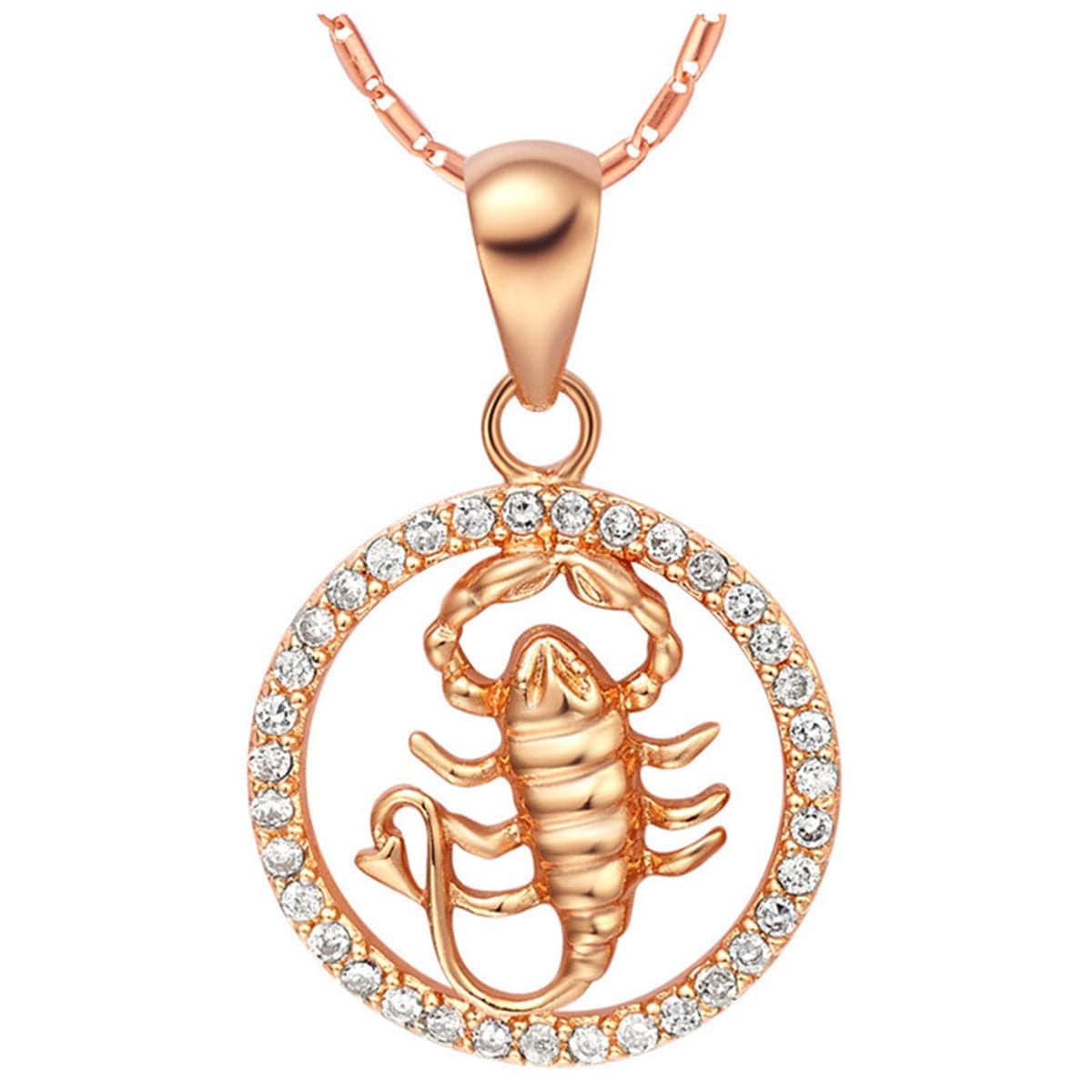 Cubic Zirconia & Rose Goldtone Capricornus Pendant Necklace