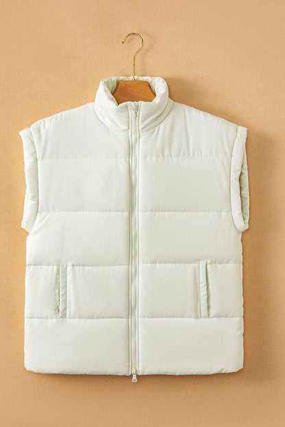 Isabella Stand Oversized Puffer Vest - Beige / 2XL - 20/22