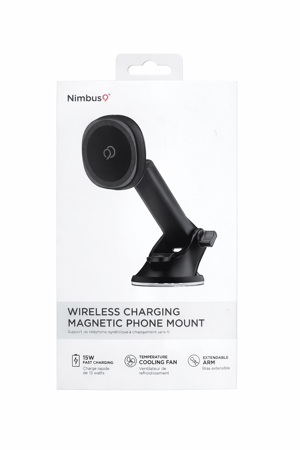 Nimbus9 - Wireless Charging Magnetic Suction Cup Phone Mount - Black