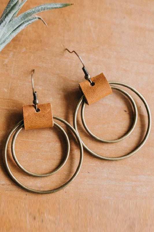 Threaded Pear Gold Vintage Hoop Hook Earrings
