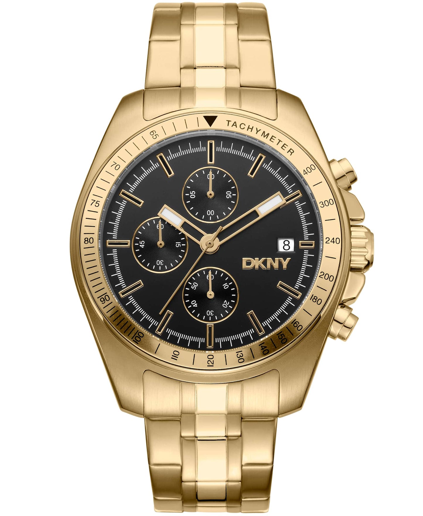 Dkny Men Watch, Gold Color Case, Black Dial, Gold Color Metal Bracelet, Chronograph, 10 Atm-3