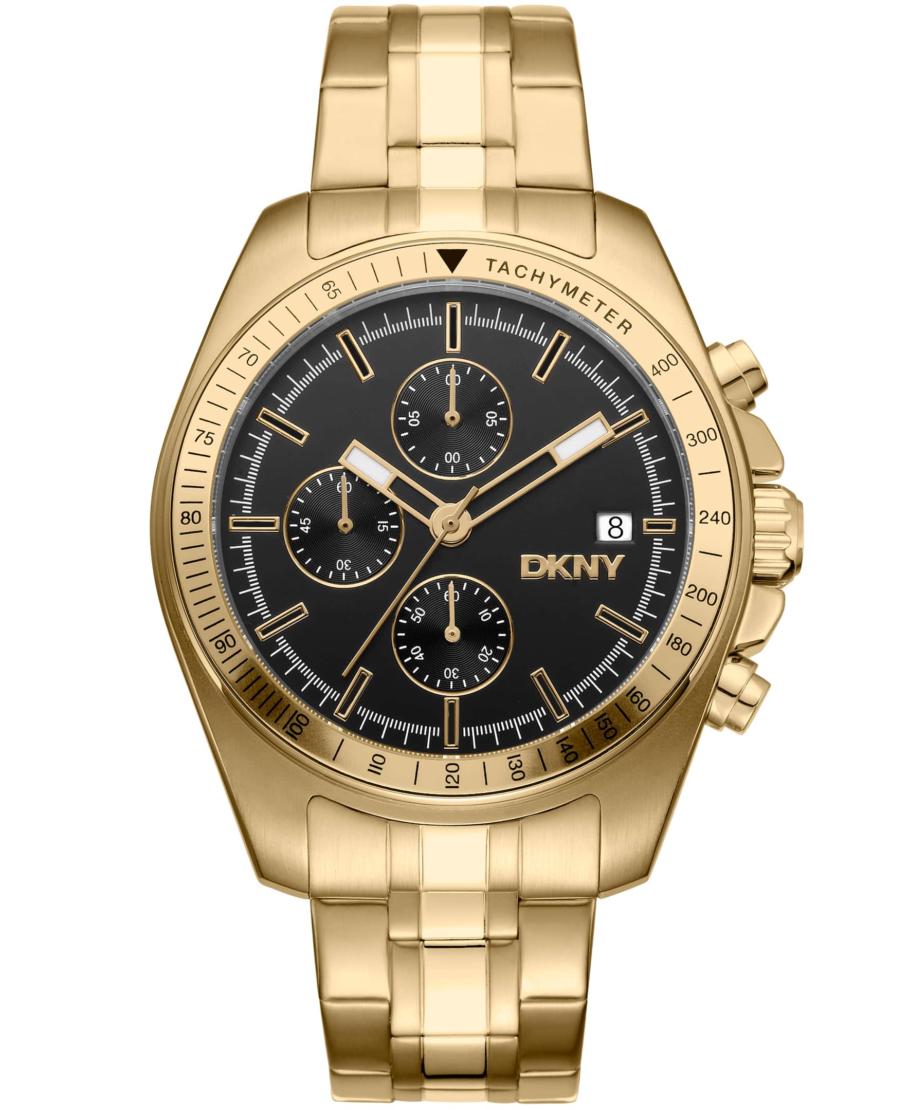 Dkny Men Watch, Gold Color Case, Black Dial, Gold Color Metal Bracelet, Chronograph, 10 Atm-3