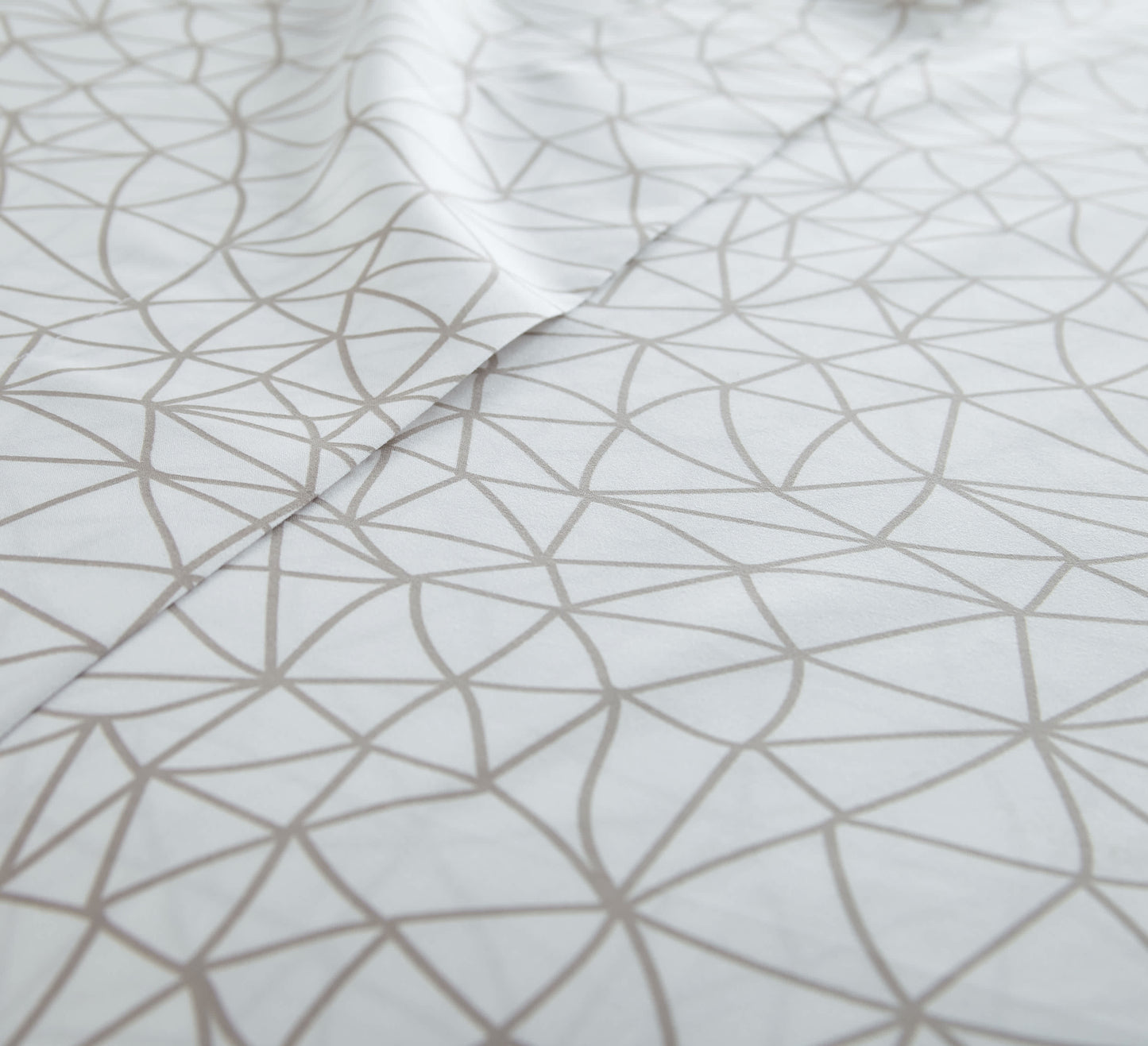 Geometric Maze - White and Taupe-