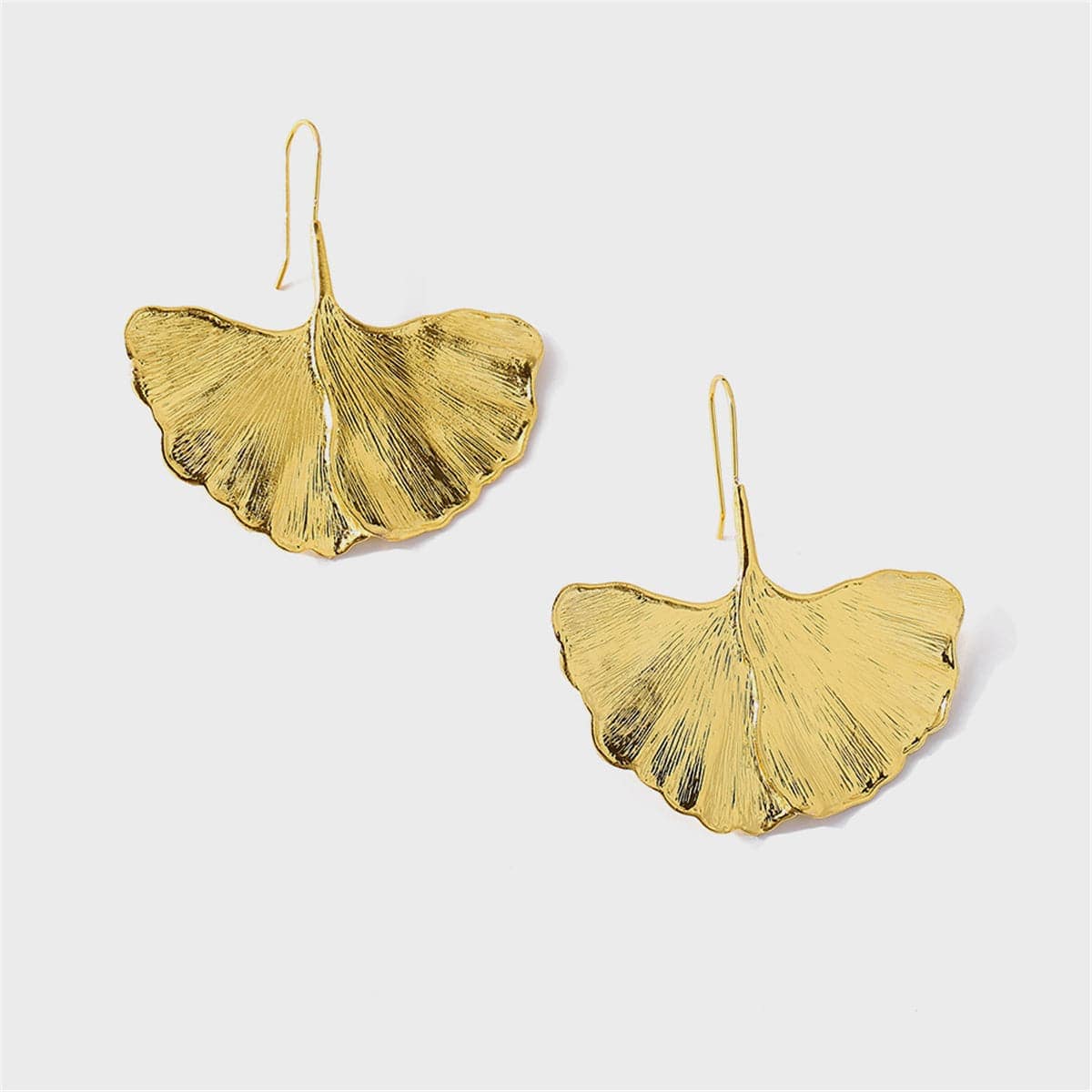 Goldtone Lotus Leaf Drop Earring
