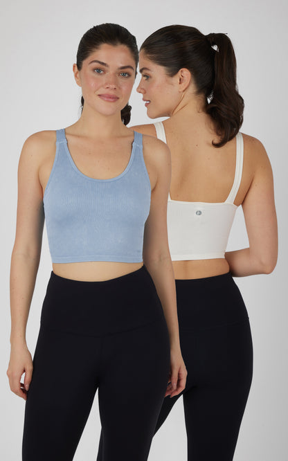 Stonewash 2 PK Scoop Neck Bralette Tank
