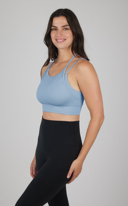 Ribbed Seamless Double Layer Bra