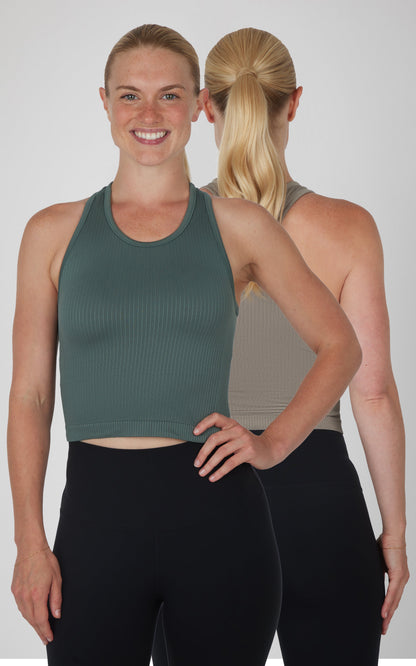 2 PK Racerback Tank with Built in  Bra - Our Petal Tone Story