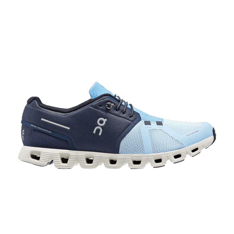 On Cloud 5 Men's Running Shoes — Midnight/Chambray Mesh Low-Top