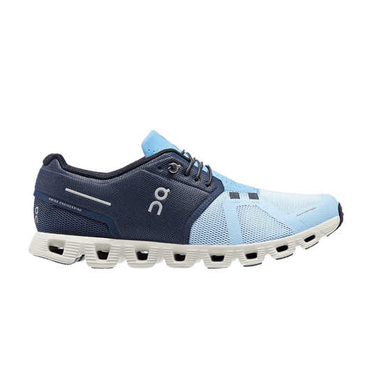 On Cloud 5 Men's Running Shoes — Midnight/Chambray Mesh Low-Top