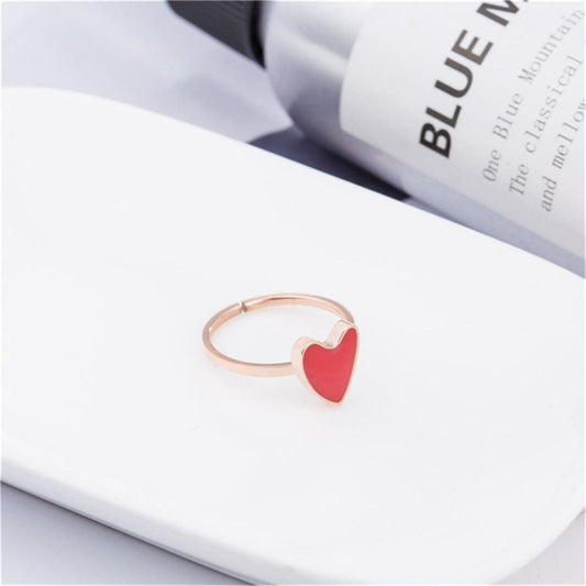 Red & Goldtone Heart Ring