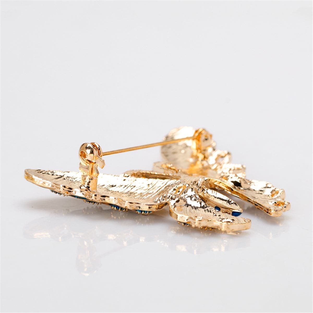 Jewel-tone & Goldtone Butterfly Brooch