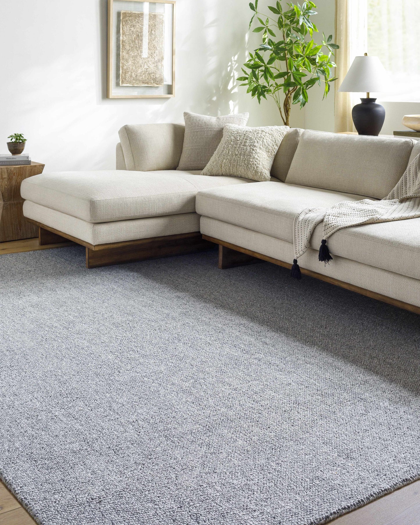 Zareh Blue Solid Area Rug