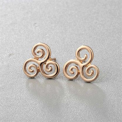 Goldtone Open Swirls Stud Earrings