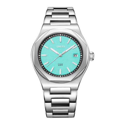 Silver Tone Light Blue-