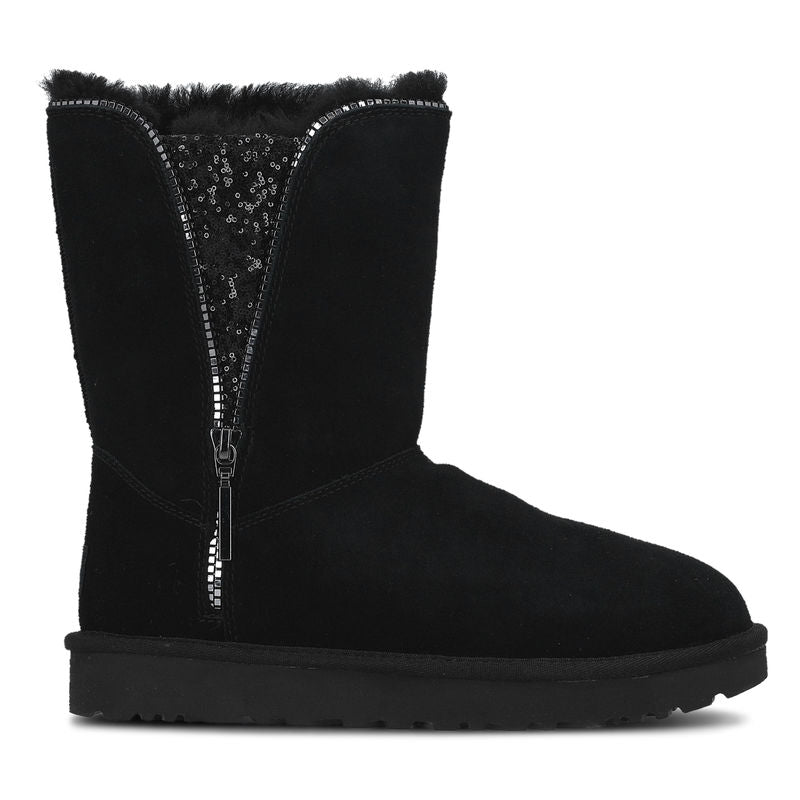 [1103764-blk] Womens Ugg Classic Zip Stiefel 'black' - Black