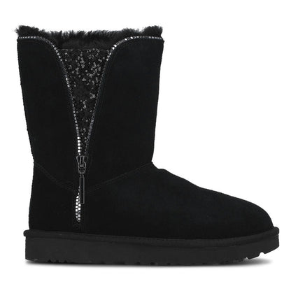 [1103764-blk] Womens Ugg Classic Zip Stiefel 'black' - Black