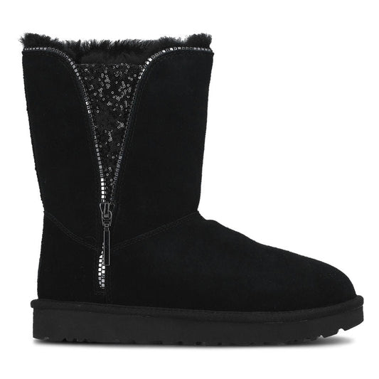 [1103764-blk] Womens Ugg Classic Zip Stiefel 'black' - Black
