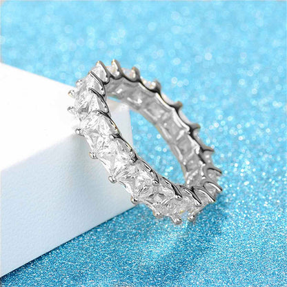 Crystal & Silvertone Princess-Cut Ring-4