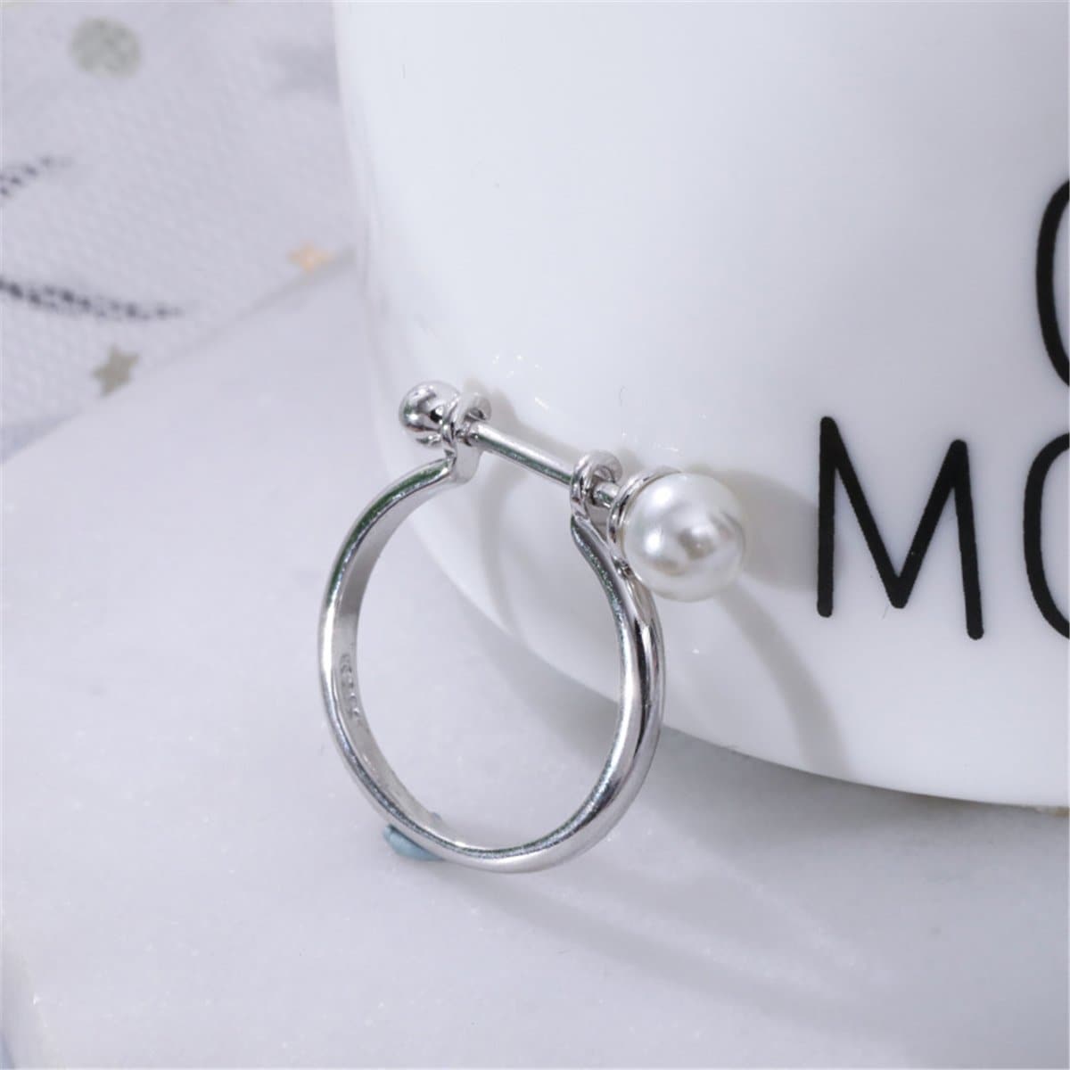 Pearl & Silvertone Staff Adjustable Ring