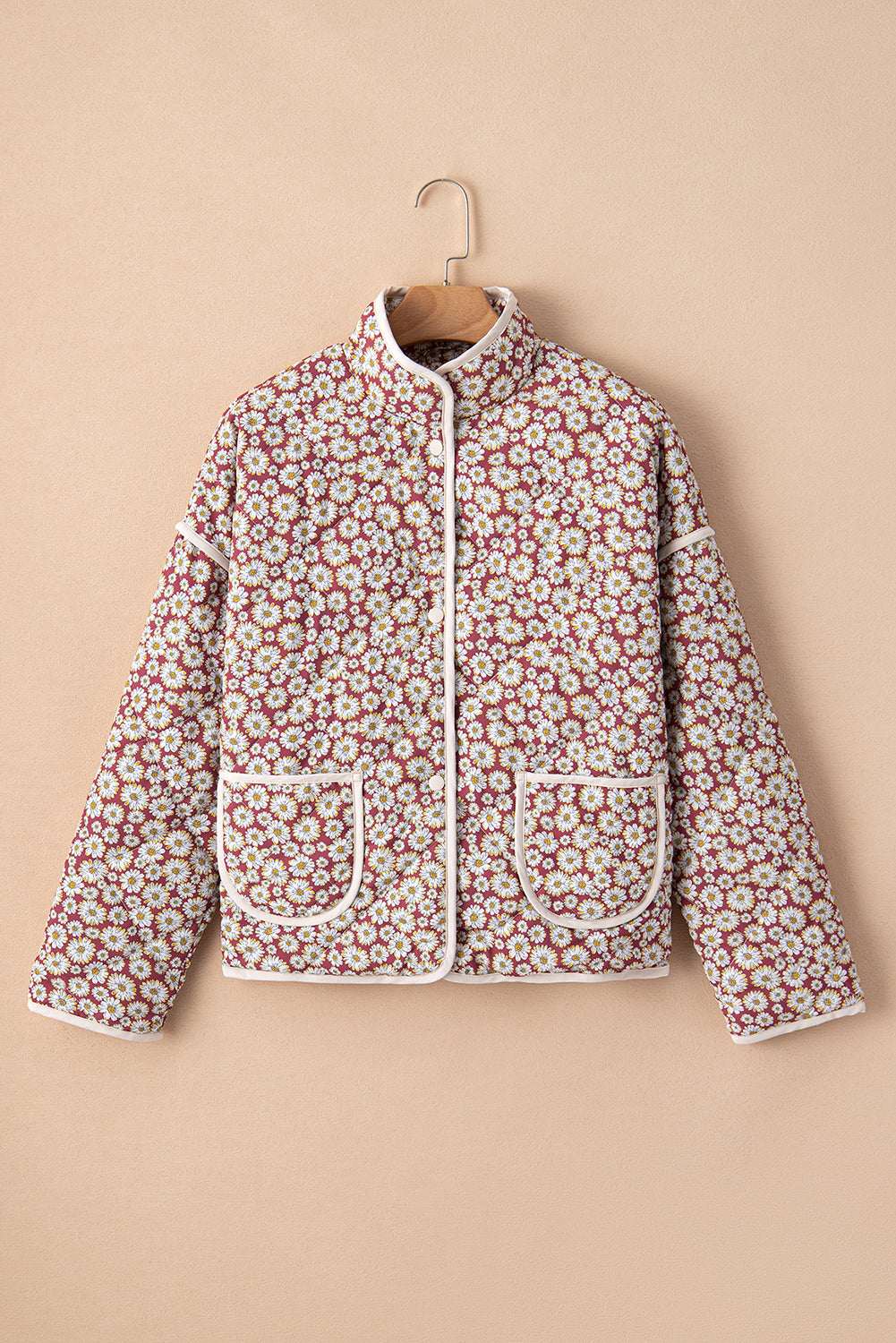 Avery Contrast Edge Stand Jacket - Pink / L - 12/14