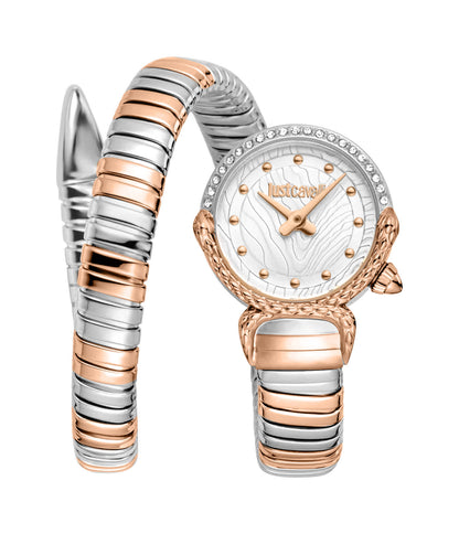 Just CAVALLI Women Watch, Two Tone Silver & Rose Gold Color Case, Silver Dial, Two Tone Silver & Rose Gold Color Metal Bracelet, 2 Hands, 3 Atm-8