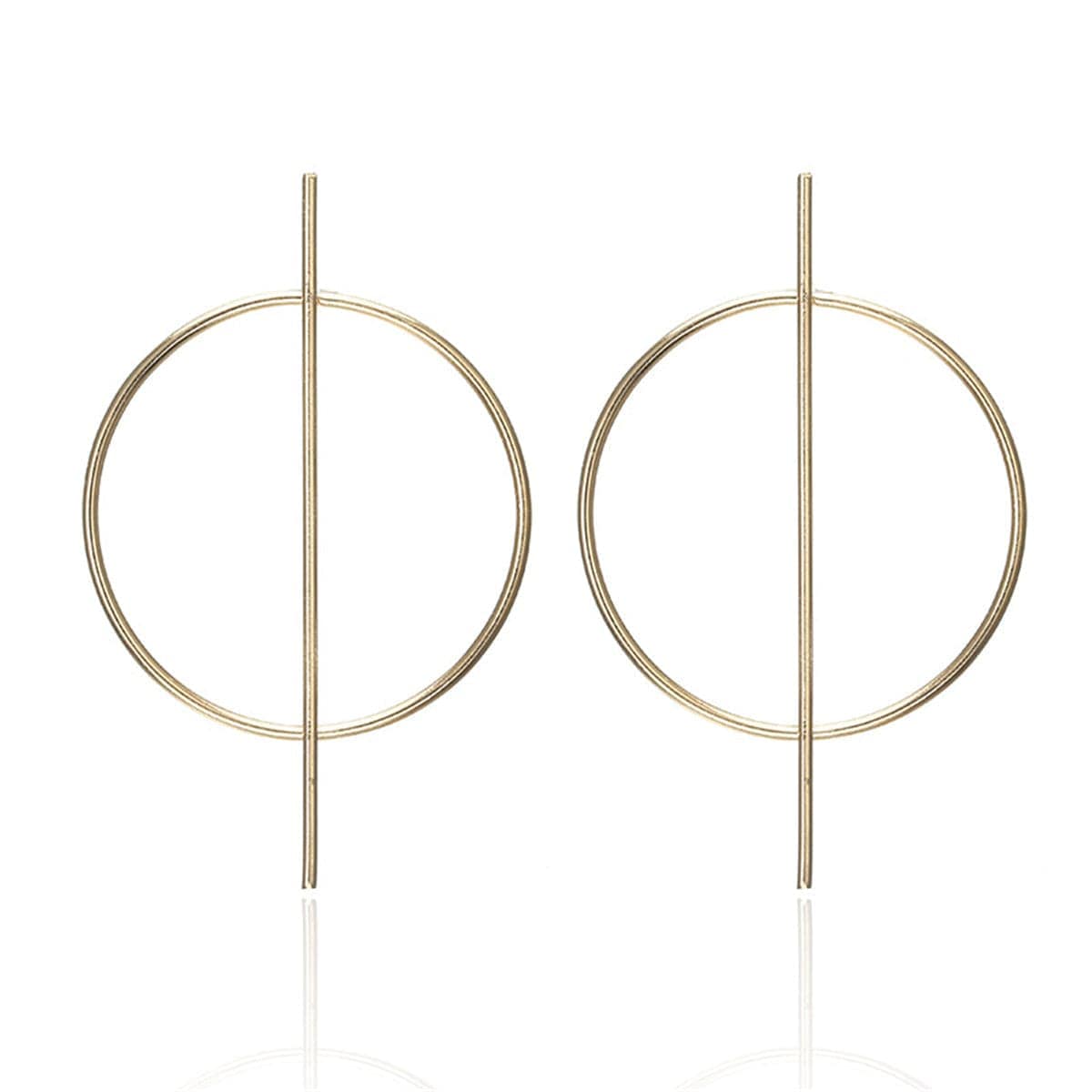 Goldtone Hoop & Bar Drop Earrings