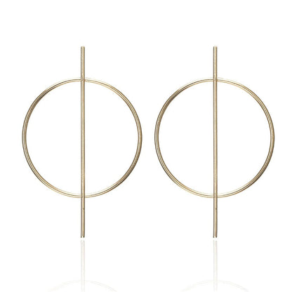Goldtone Hoop & Bar Drop Earrings
