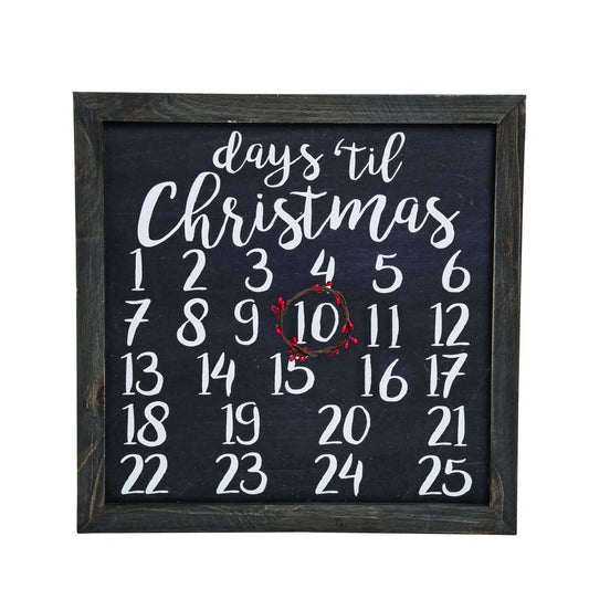 16 in Multicolor Wood Christmas Countdown with Magnetic Wreath Advent Calendar for Holiday Cheer