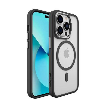 Prodigee Iphone 14 Pro Max Kickit Black + Mag|Drop Tested Kickstand |Soft Matte Dual Layer Cover| Wireless Charging Compatible|Shockproof |Scratch Resistant | 6.7 Inch |