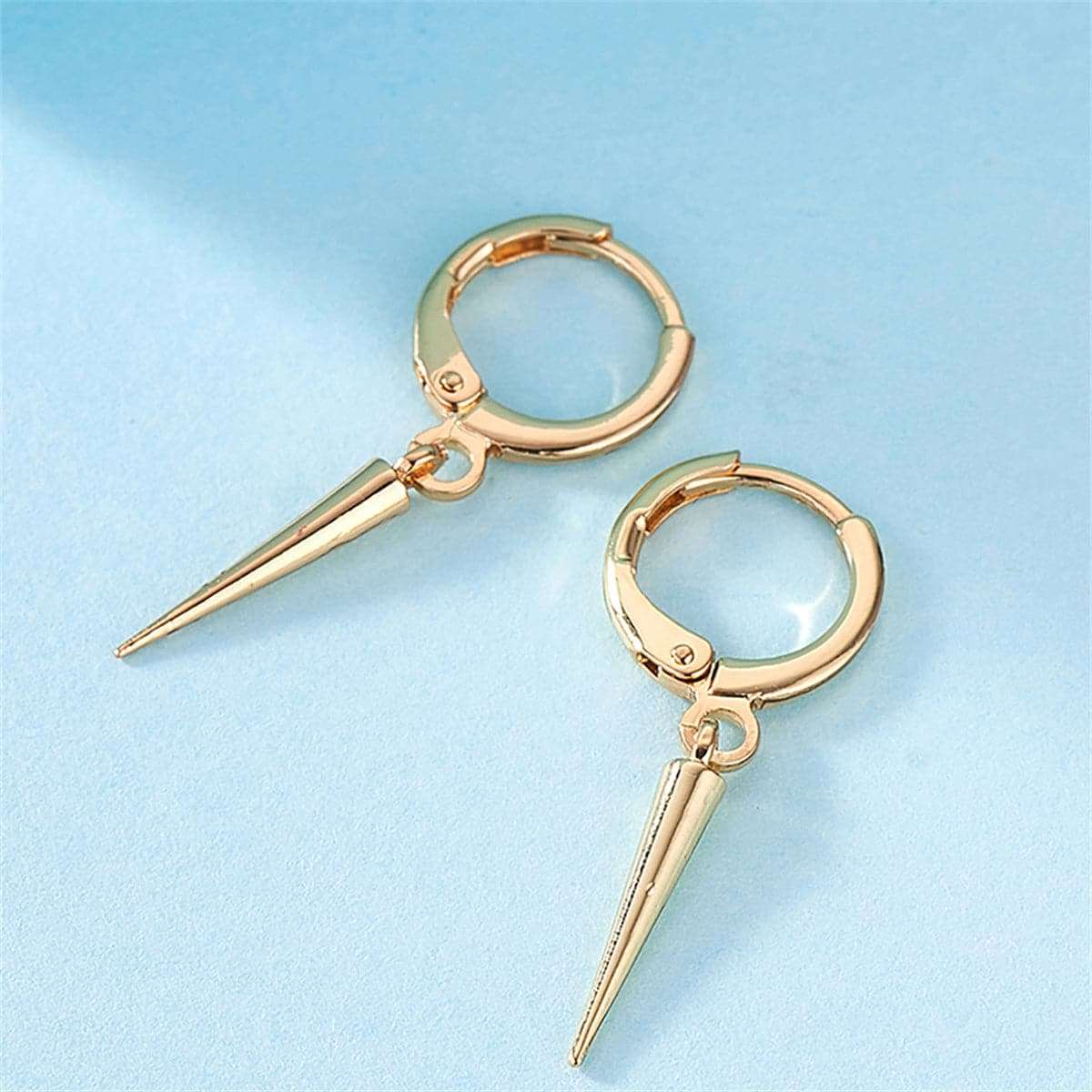 Goldtone Awl Huggie Earrings