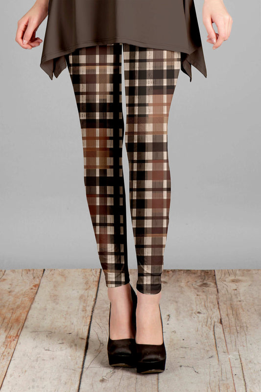 Brown and White Plaid-
