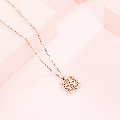Rose Goldtone Happiness Pendant Necklace