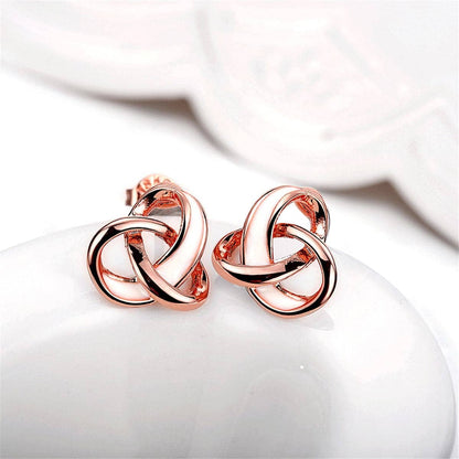 Rose Goldtone Celtic Knot Stud Earrings
