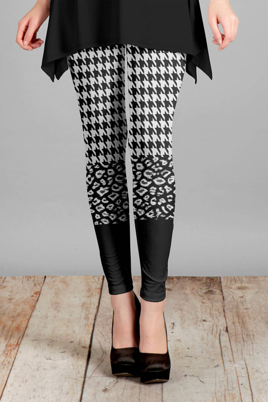 Black and White Houndstooth and Leopard-