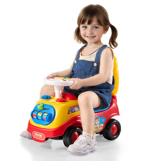 VEVOR Ride On Push Car for Toddlers, Ages 1-3, Ride Racer, Sit to Stand Toddler Ride On Toy, Classic Kids Ride On Car with Music Steering Wheel, Horn & Under Seat Storage, Ride On Toy for Boys Girls - Multicolor