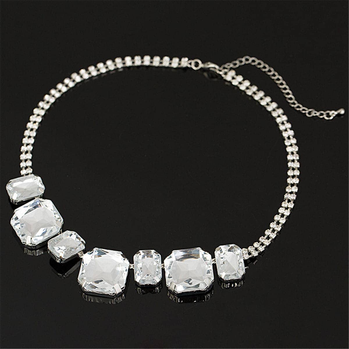 Crystal & Cubic Zirconia Emerald-Cut Statement Necklace