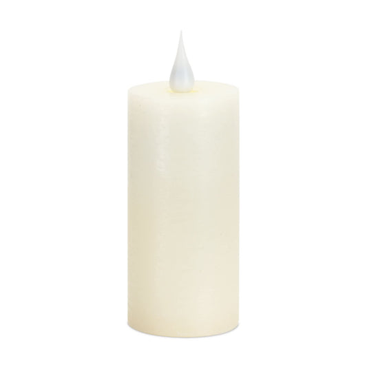 Melrose International Cream LED Designer Wax Candle with Moving Flame