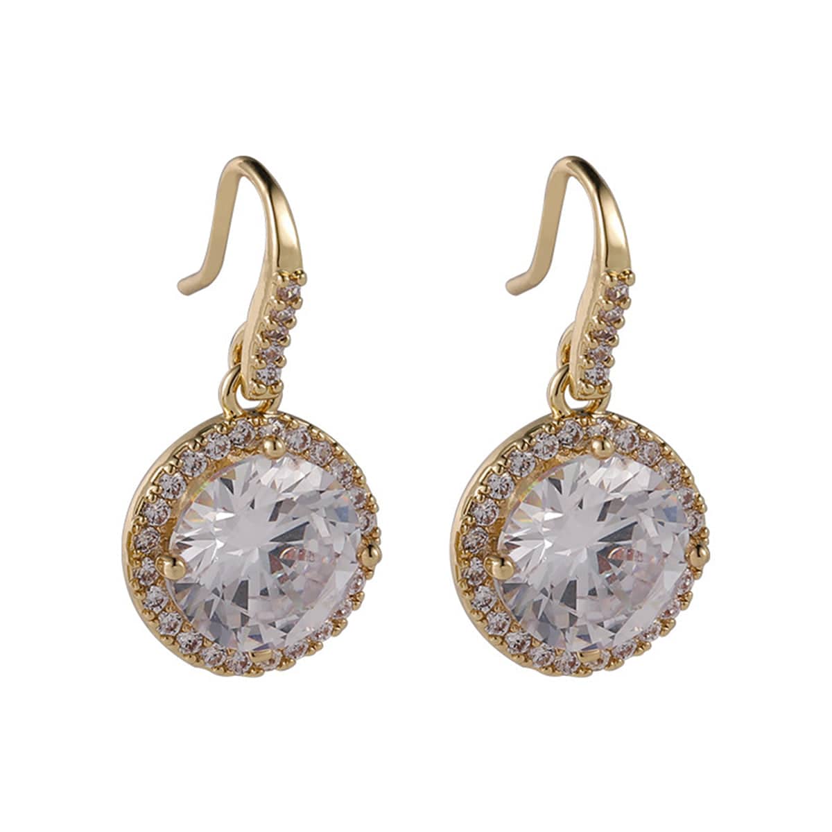 Sk Clear Crystal & Cubic Zirconia Goldtone Hola Drop Earrings