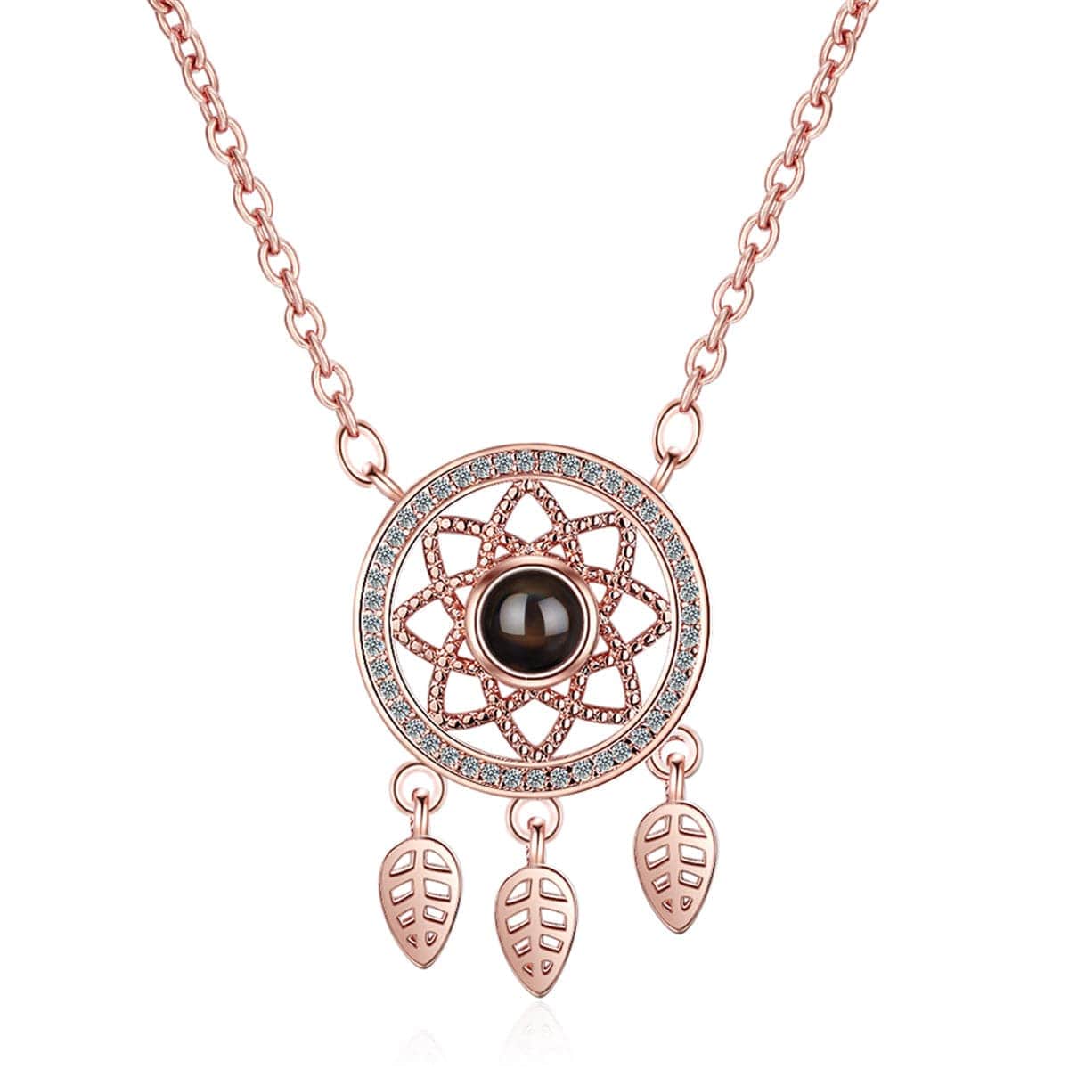 Cubic Zirconia & Rose Goldtone Dreamcatcher Pendant Necklace