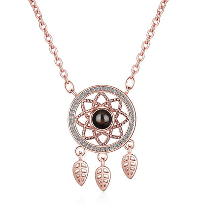 Cubic Zirconia & Rose Goldtone Dreamcatcher Pendant Necklace