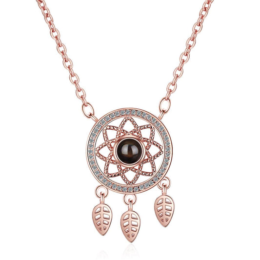 Cubic Zirconia & Rose Goldtone Dreamcatcher Pendant Necklace