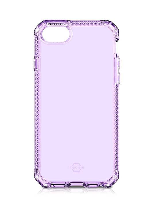 Itskins Spectrum Clear Protective Phone Case Compatible with Iphone Se / 8/7, Slim Hybrid Case, Anti-Yellowing, and Heavy Duty Shockproof Cover, Military Phone Case | Light Purple