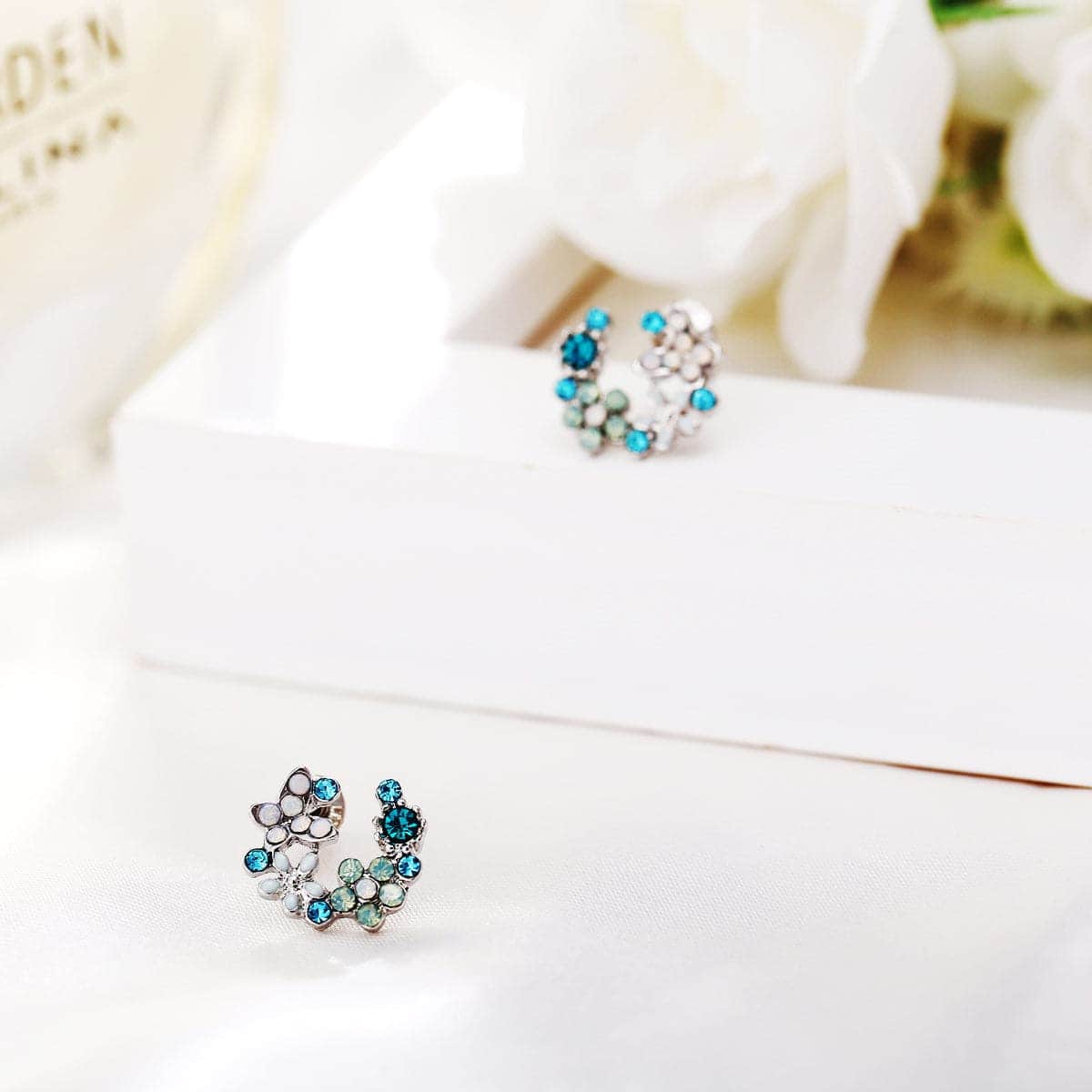 Crystal & Cubic Zirconia Butterfly Stud Earrings