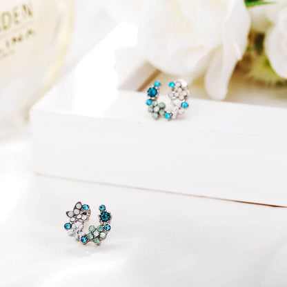 Crystal & Cubic Zirconia Butterfly Stud Earrings