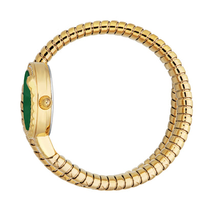 Jc1l301m0035 Just Cavalli Cerchio Snake Women’s Gold Stainless Steel Snake Watch with Green Dial