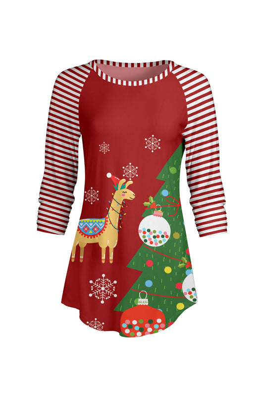 Red Christmas Print Tunic-