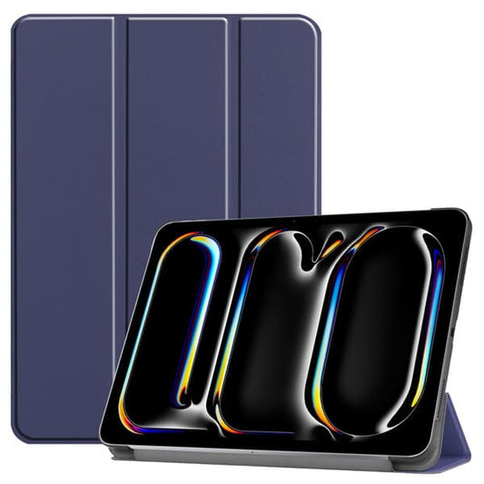 InQ Boutique Case for iPad Pro 11 Inch 5th Generation 2024 M4 Trifold Stand Leather Cover - Blue