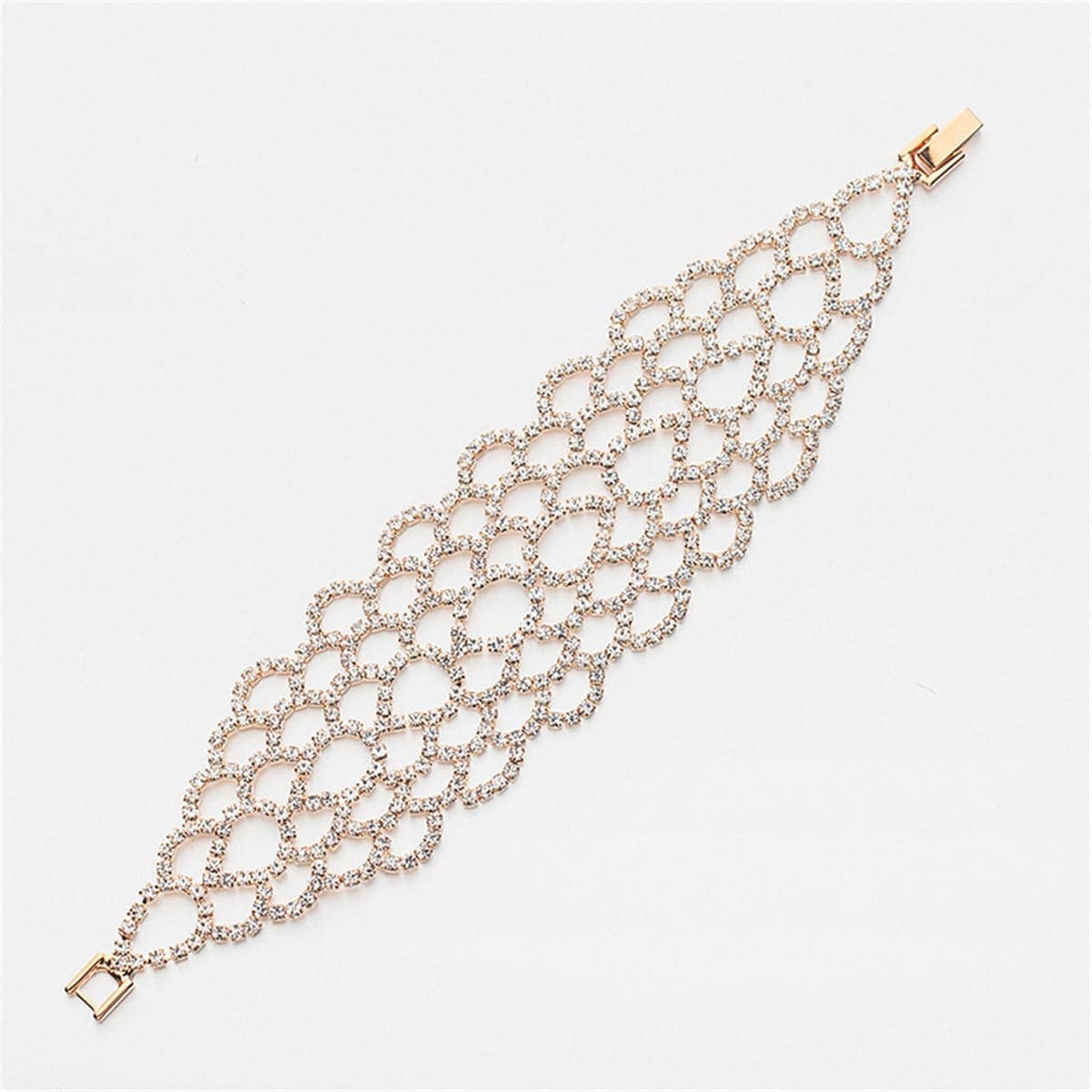 Cubic Zirconia & Goldtone Open Drop Bracelet