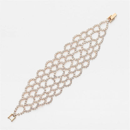 Cubic Zirconia & Goldtone Open Drop Bracelet